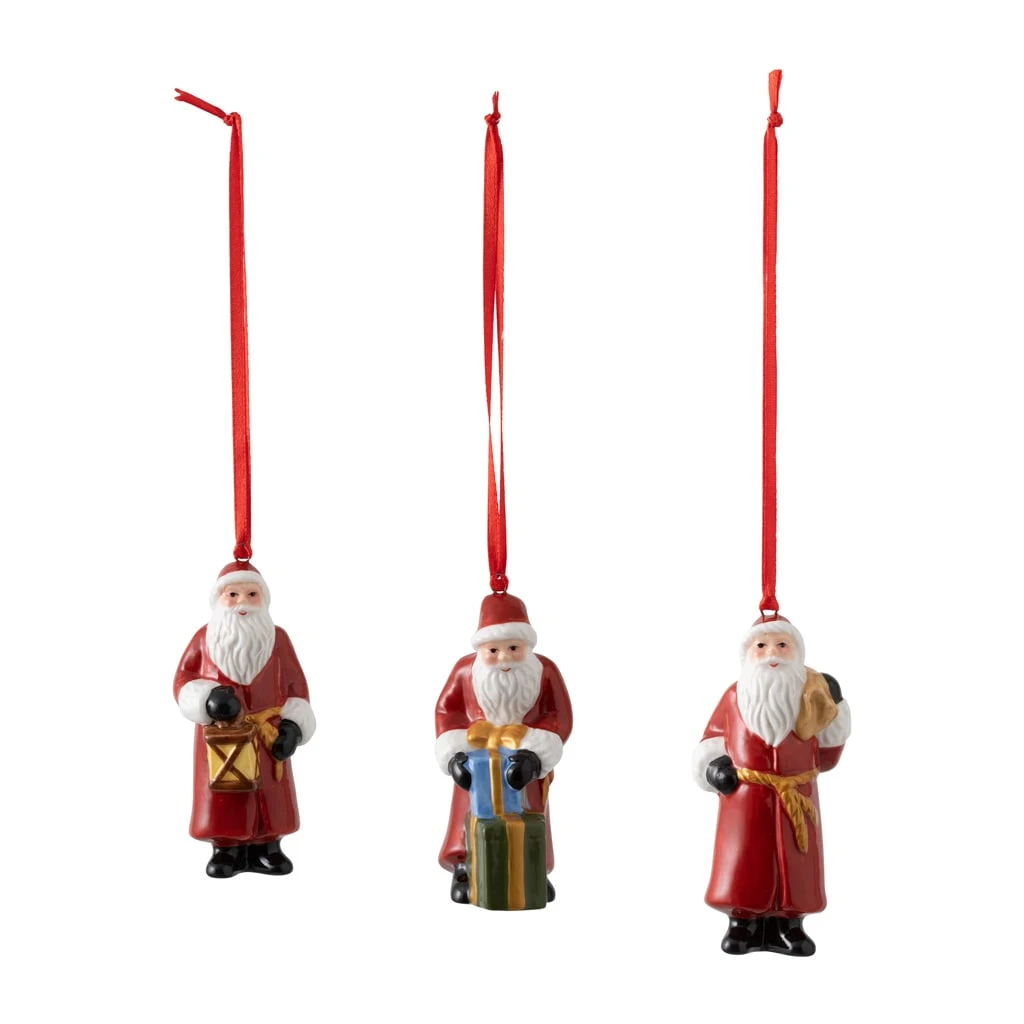 Villeroy & Boch Ornamente Santa Claus, Set 3tlg. Nostalgic Ornaments In Bunt 3 Villeroy & Boch Ornamente Santa Claus, Set 3tlg. Nostalgic Ornaments In Bunt